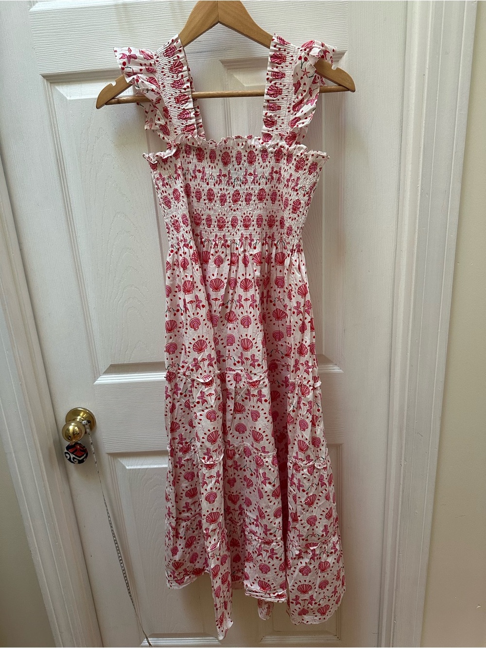 Hill House Ellie Mermaid Nap Dress pink white tank long S Small shell starfish - Picture 3 of 8